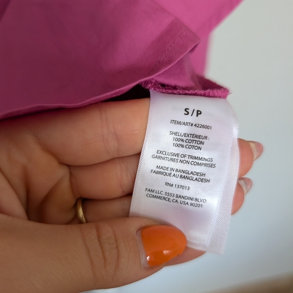 Banana Republic Casual Button Down Shirt Oversized BNWT Fuschia 100% Cotton - Picture 12 of 12